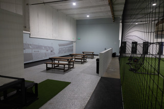 Seating and turf viewing area